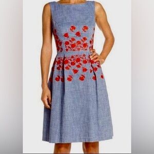 Maggy London Chambray Floral Dress